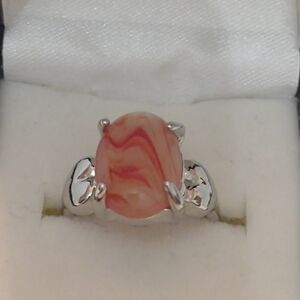 New women's orange and white size 5 3/4 ring